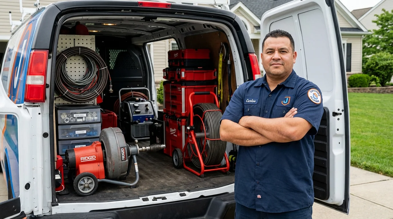 Professional drain cleaning equipment and Johns Plumbing LLC plumber in Mount Dora