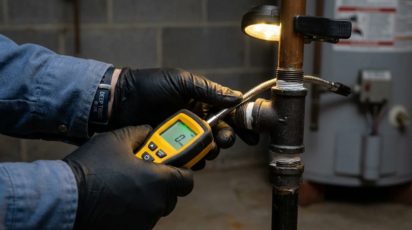 Gas leak detection with electronic sniffer by Johns Plumbing LLC in Mount Dora