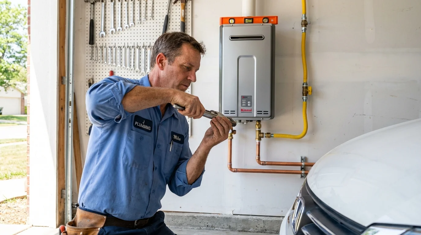 Tankless water heater installation by a Johns Plumbing LLC plumber in Mount Dora